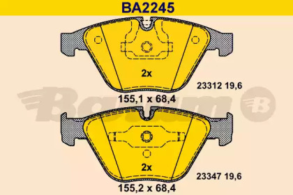 Комплект тормозных колодок BARUM BA2245