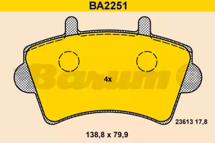 Комплект тормозных колодок BARUM BA2251