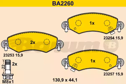 Комплект тормозных колодок BARUM BA2260