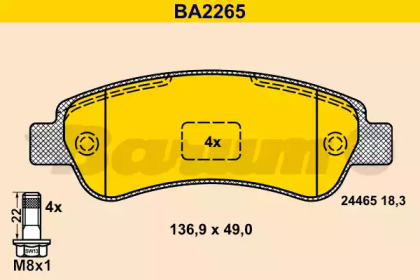 Комплект тормозных колодок BARUM BA2265