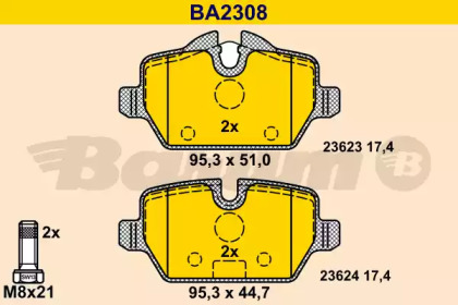 Комплект тормозных колодок BARUM BA2308