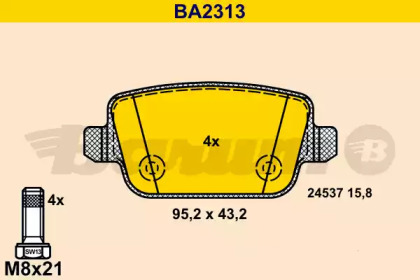 Комплект тормозных колодок BARUM BA2313