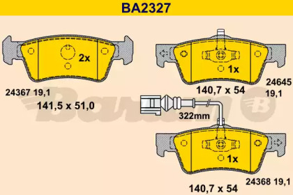 Комплект тормозных колодок BARUM BA2327