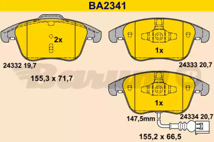 Комплект тормозных колодок BARUM BA2341