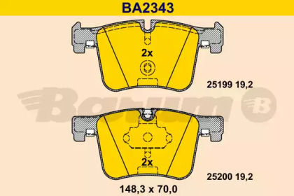 Комплект тормозных колодок BARUM BA2343