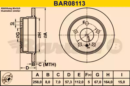 Тормозной диск BARUM BAR08113