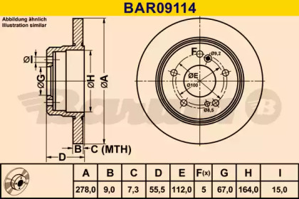 Тормозной диск BARUM BAR09114