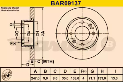 Тормозной диск BARUM BAR09137