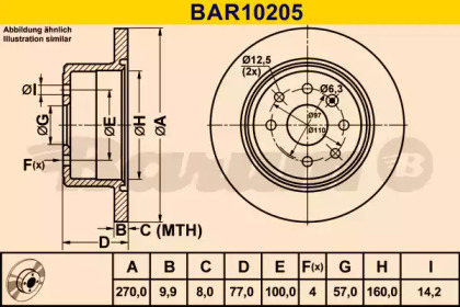 Тормозной диск BARUM BAR10205