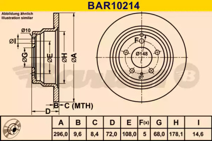 Тормозной диск BARUM BAR10214