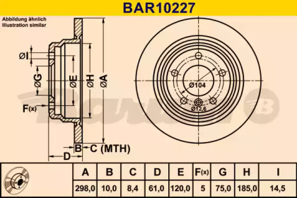 Тормозной диск BARUM BAR10227