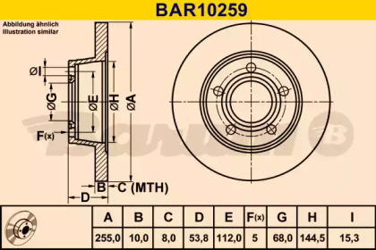 Тормозной диск BARUM BAR10259