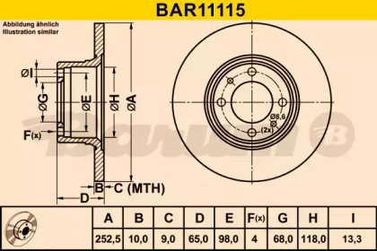 Тормозной диск BARUM BAR11115