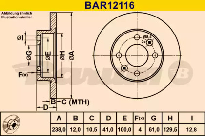 Тормозной диск BARUM BAR12116