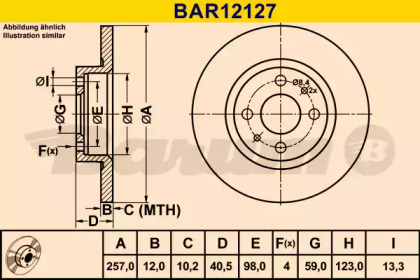 Тормозной диск BARUM BAR12127