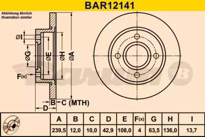 Тормозной диск BARUM BAR12141