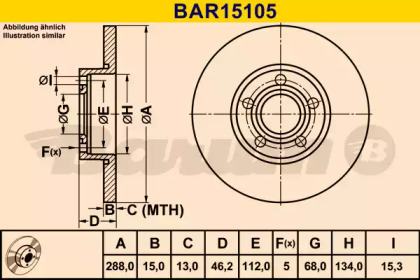 Тормозной диск BARUM BAR15105