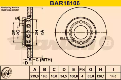 Тормозной диск BARUM BAR18106