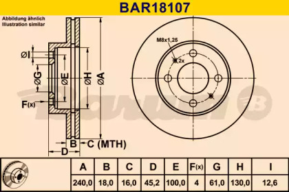 Тормозной диск BARUM BAR18107