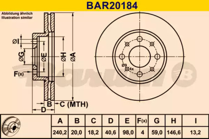 Тормозной диск BARUM BAR20184