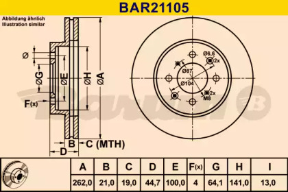 Тормозной диск BARUM BAR21105