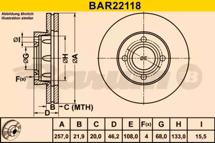 Тормозной диск BARUM BAR22118