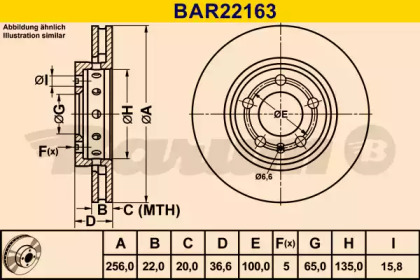 Тормозной диск BARUM BAR22163