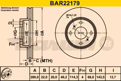 Тормозной диск BARUM BAR22179