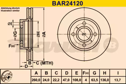 Тормозной диск BARUM BAR24120