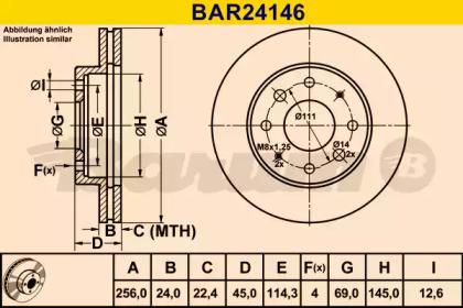 Тормозной диск BARUM BAR24146