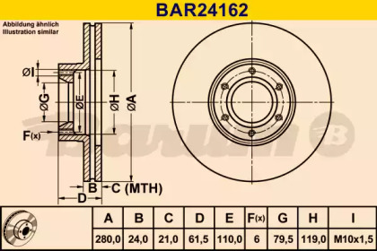 Тормозной диск BARUM BAR24162