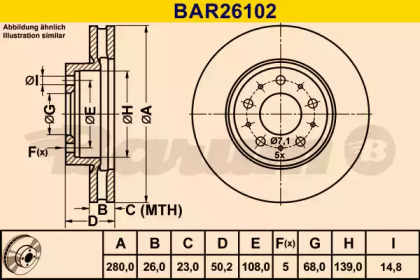 Тормозной диск BARUM BAR26102