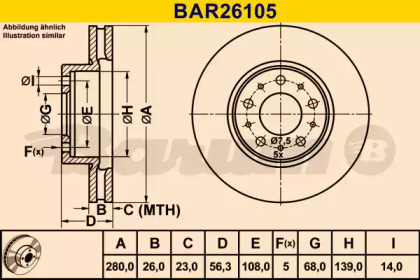 Тормозной диск BARUM BAR26105