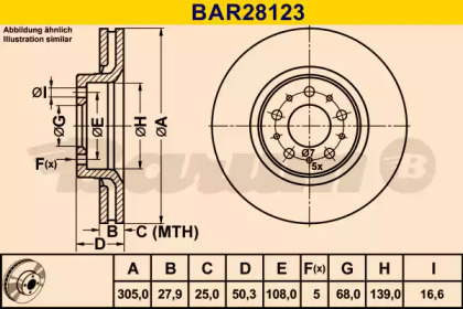 Тормозной диск BARUM BAR28123