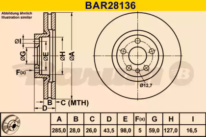 Тормозной диск BARUM BAR28136