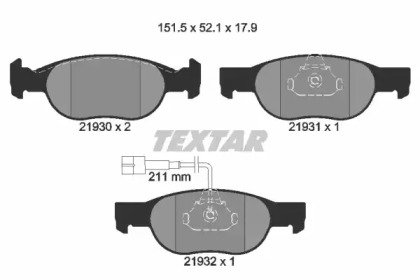 Комплект тормозов TEXTAR 89004200