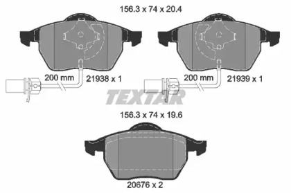 Комплект тормозов TEXTAR 89004300