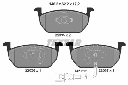 Комплект тормозных колодок TEXTAR 2203501