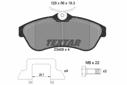 Комплект тормозов TEXTAR 89015400