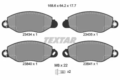 Комплект тормозов TEXTAR 89006600