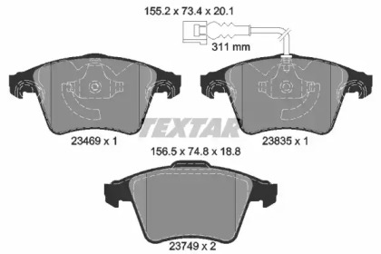 Комплект тормозных колодок TEXTAR 2346901