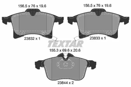 Комплект тормозов TEXTAR 89016700