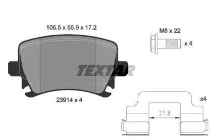 Комплект тормозных колодок TEXTAR 2391402