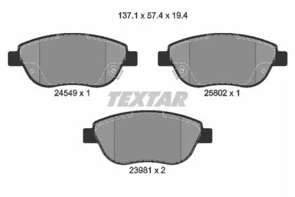 Комплект тормозных колодок TEXTAR 2454901