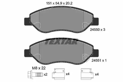 Комплект тормозных колодок TEXTAR 2455001