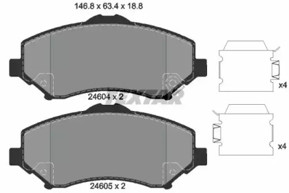 Комплект тормозных колодок TEXTAR 2460401