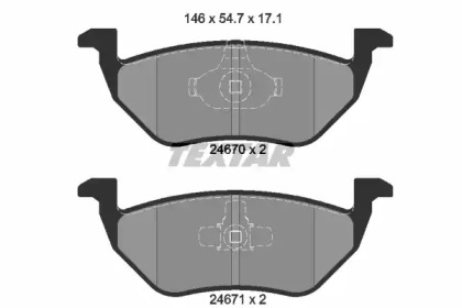 Комплект тормозных колодок TEXTAR 2467001