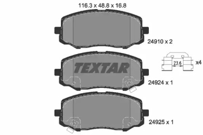 Комплект тормозных колодок TEXTAR 2491001