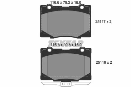 Комплект тормозных колодок TEXTAR 2511701