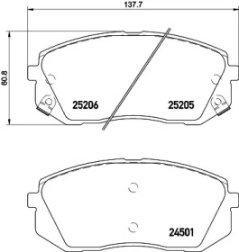 Комплект тормозных колодок TEXTAR 2520504